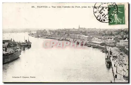 Cartes postales Nantes Vue vers l&#39entree du port prise du transbordeur