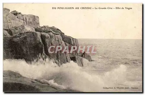 Du Pouliguen au croisic Ansichtskarte AK La grande cote Effet de vagues