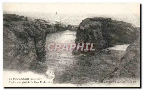 Cartes postales Le Pouliguen Rochers au pied de la tour Rochereau