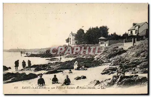 Cartes postales Saint Nazaire Les villas et rochers de Villes Martin