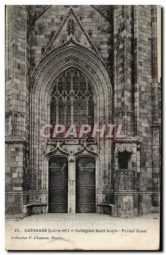 Cartes postales Guerande Collegiale Saint Aubin Portail Ouest