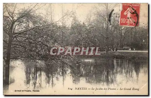 Nantes Ansichtskarte AK Le jardin des plantes Le grand etang