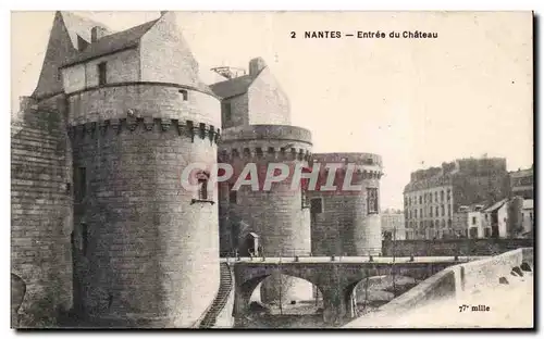 Cartes postales Nantes Le chateau Entree