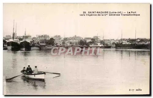 Cartes postales Saint Nazaire Le port vers l&#39agence de la compagnie Generale Transatlantique