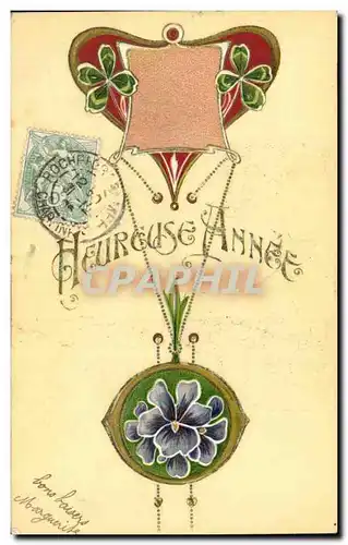 Fetes - Holiday - Heureuse Annee - Happy New Year - trefle - four leaf clover - Cartes postales