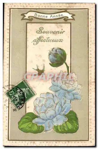 Fetes - Holiday - Bonne Annee - Happy New Year - fleurs - flowers - Cartes postales