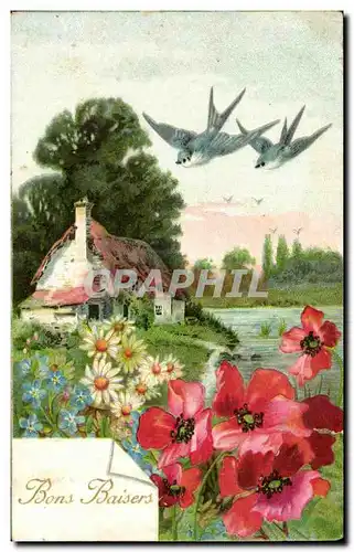 Animaux - Oiseaux - Birds - Pretty Cottage - Cartes postales Hirondelle