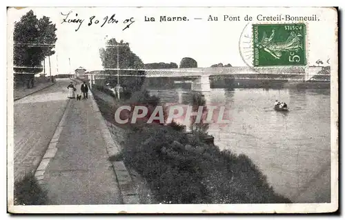 Cartes postales La Marne au pont de Creteil Bonneuil