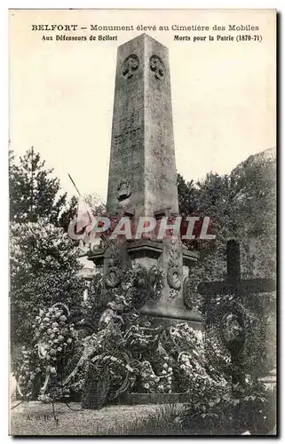 Belfort - Monument eleve au cimitiere des Mobiles - Ansichtskarte AK