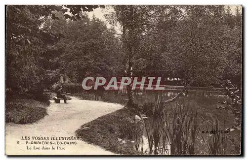 Ansichtskarte AK Plombieres les Bains Le lac dans le parc