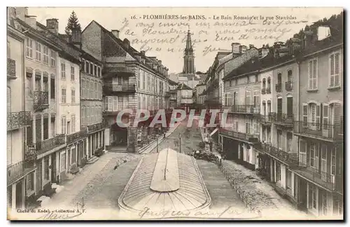 Cartes postales Plombieres les bains Le bain romain et la rue Stanislas