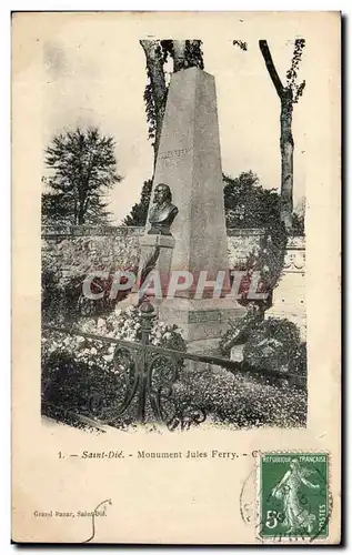 Cartes postales Saint Die Monument Jules Ferry