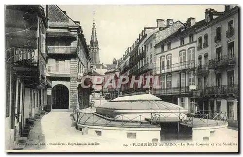 Cartes postales Plombieres les Bains Le bain romain et rue stanislas