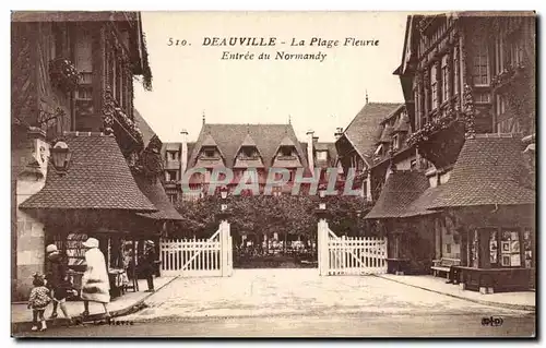 Cartes postales Deauville La plage fleurie Entree du normandy