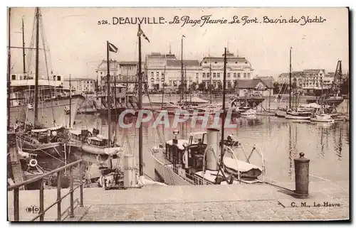 Cartes postales Deauville La plage fleurie Le fort Bassin des yachts