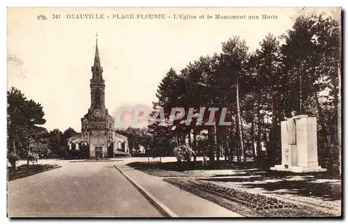 Deauville - L&#39Eglise - Monument aux Morts - Cartes postales