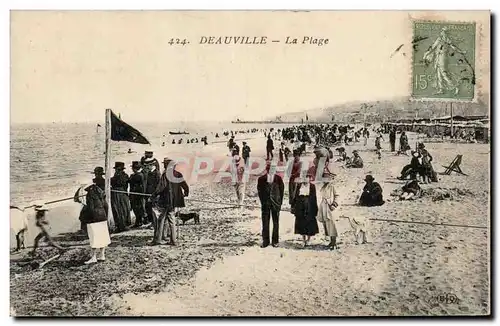 Deauville - La Plage - chien - dog - Cartes postales