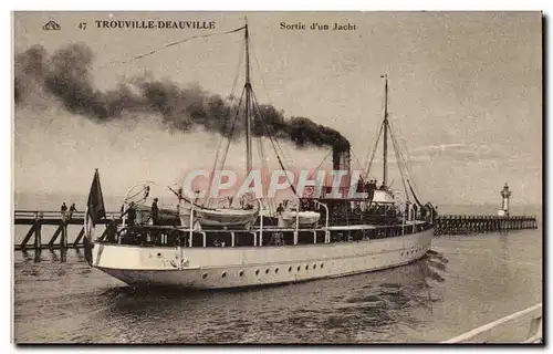 Deauville -Trouville - Sortie d&#39un Yacht - Ansichtskarte AK