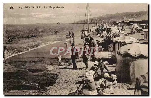 Deauville - La Plage Fleurie - enfants - Cartes postales