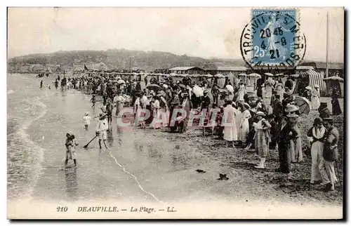 Deauville - La Plage - L&#39Heure du Bain - Ansichtskarte AK