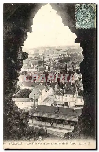 Etampes - La Ville vue d'une crevesse de la Tour - Cartes postales
