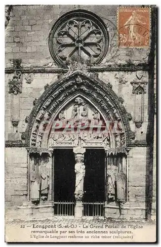 Longpont - Le Grand Portail de l'Eglise - Cartes postales