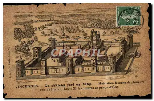 Cartes postales Vincennes le chateau fort en 1659