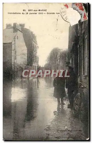 Cartes postales Bry sur Marne Inondations du 28 janvier 1910 Grande rue