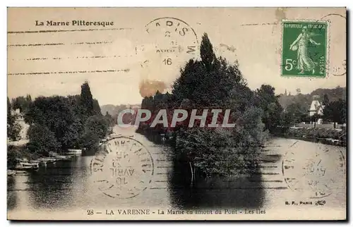 Cartes postales La VArenne La marne en amont du pont Les iles