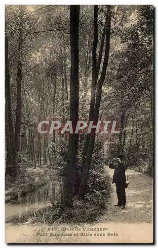 Cartes postales Bois de Vincennes Petit ruisseau et allee sous bois