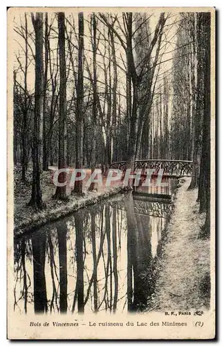 Cartes postales Bois de Vincennes Le ruisseau du lac de Minimes