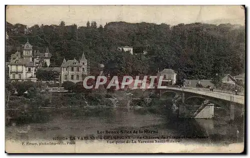 Ansichtskarte AK De La Varenne a Champigny e chaetau de l&#39etape et les coteaux Vue prise de la Varenne Saint H