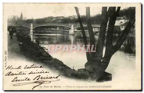 Ansichtskarte AK Le Tour de Marne Pont et coteau de Chennevieres