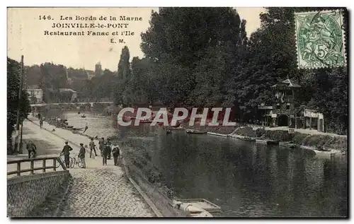 Cartes postales Les bords de la marne Joinville le pont Restaurant Fanac et l&#39ile