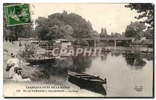 De la Varenne a Champigny Ansichtskarte AK Le pont