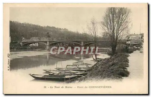 Le Tour de Marne Ansichtskarte AK Pont de Chennevieres