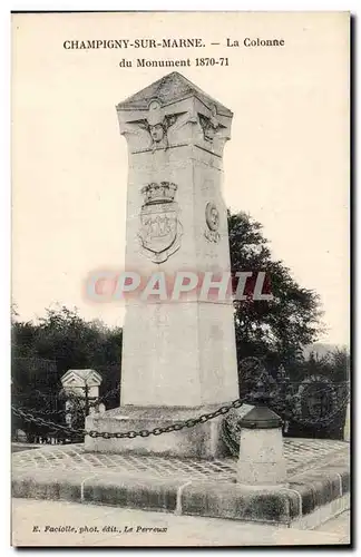 Cartes postales Champigny sur Marne Le colonne du monument 1870 1871