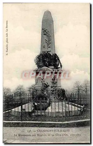 Cartes postales Champigny sur Marne Le monument 1870 1871
