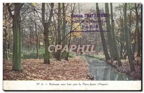 Cartes postales Ruisseau sous bois pres la porte Jaune Nogent