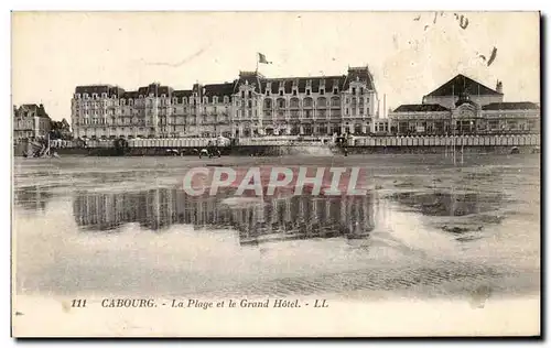 Cabourg Cartes postales la plage et le grand hotel