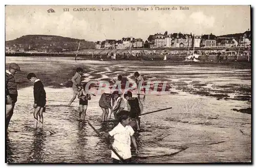 Cabourg Cartes postales Les villas et la plage a l&#39heure du bain