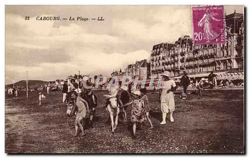 Cabourg Ansichtskarte AK La plage Ane Donkey Mule