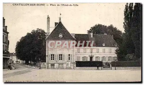 Cartes postales Chatillon sur Seine Place de l&#39hotel de ville