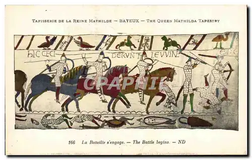 Cartes postales Bayeux Tapisserie de la reine Mathilde La bataille s&#39engage