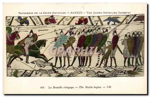 Cartes postales Bayeux Tapisserie de la reine Mathilde La bataille s&#39engage