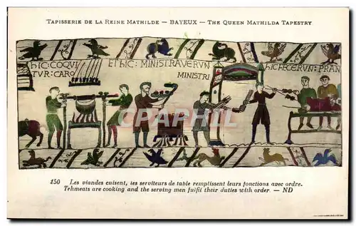 Ansichtskarte AK Bayeux Tapisserie de la reine Mathilde Un chevaucheur de la suite de Guillaume nomme Wadar surve