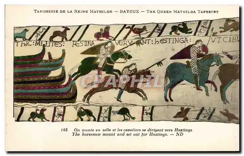 Cartes postales Bayeux Tapisserie de la reine Mathilde Les chevaux sortent des navires