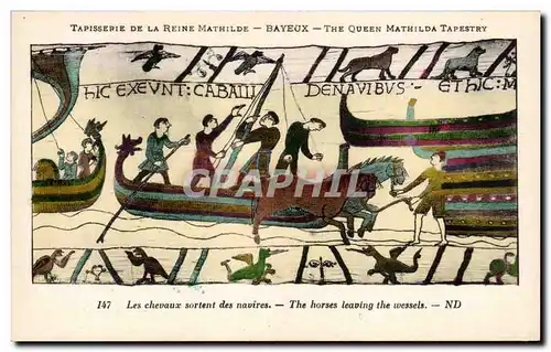Cartes postales Bayeux Tapisserie de la reine Mathilde Guillaume est arrive a Pevensey