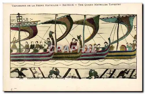 Cartes postales Bayeux Tapisserie de la reine Mathilde Guillaume est arrive a Pevensey