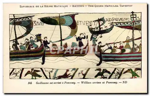 Cartes postales Bayeux Tapisserie de la reine Mathilde La flotte se dirige vers l&#39Angleterre